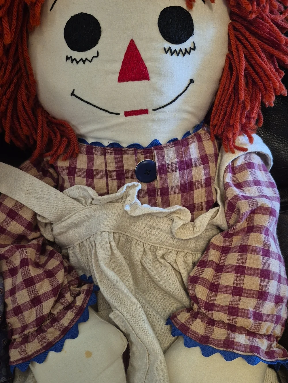 Raggedy Ann Andy Large Dolls Vintage Style Yarn Hair Cotton Clothes 70s 80s 36